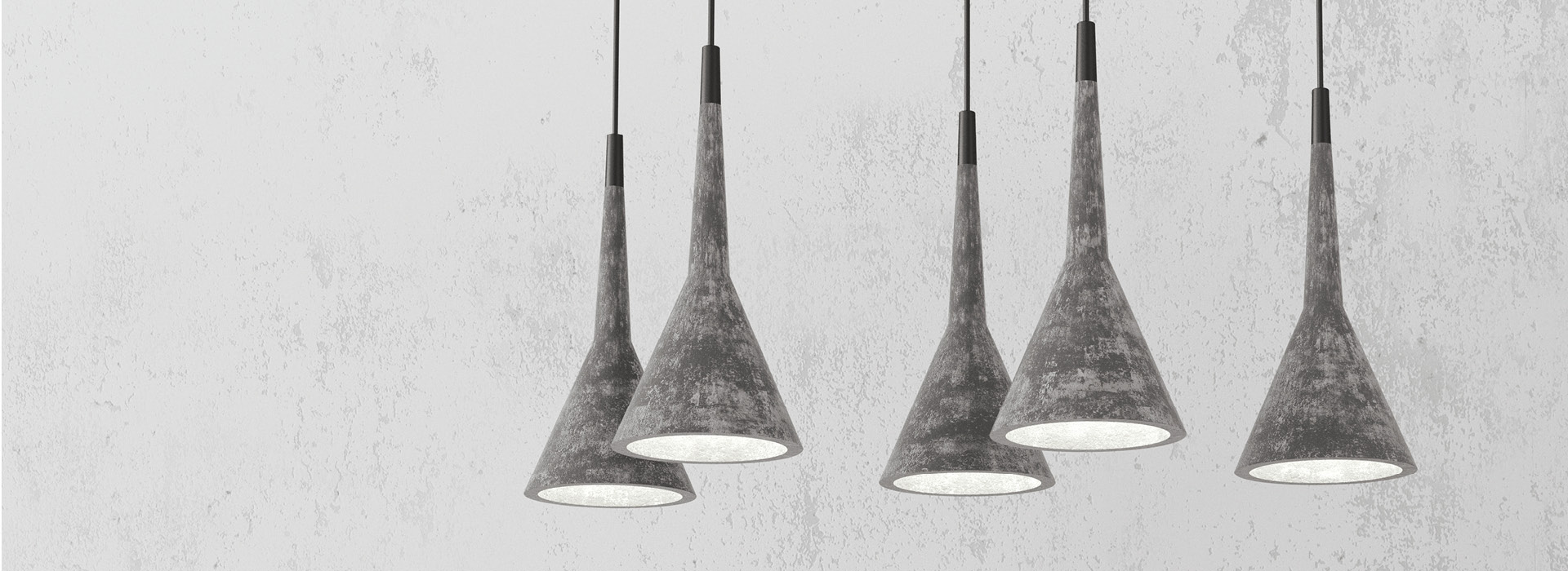 Lampen aus Beton Design, grau, marmoriert